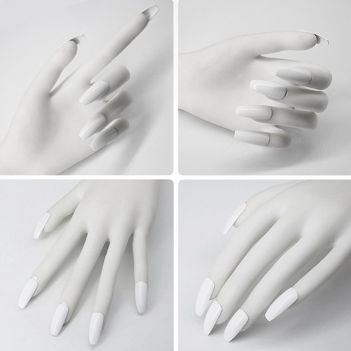 Main d'entraînement blanche en silicone pour pose d'ongle