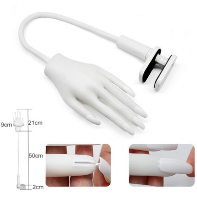 Main d'entraînement blanche en silicone pour pose d'ongle