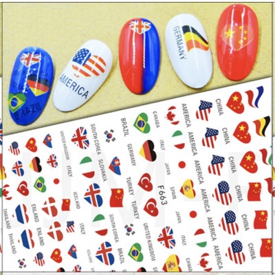 Stickers drapeaux/coeur F663