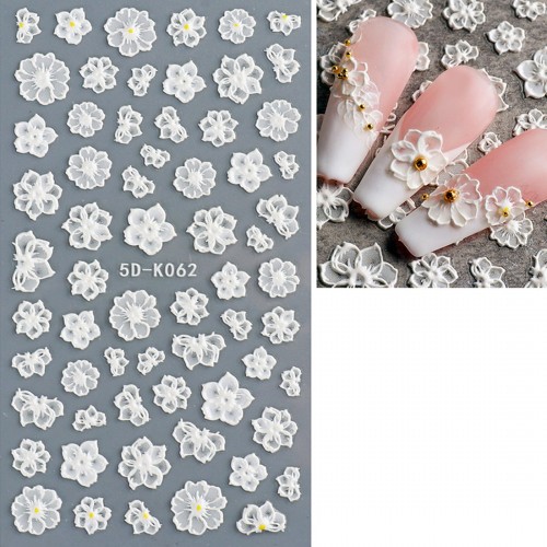 Stickers 5D Weisse Blumen 5D-K062