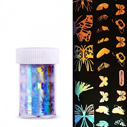 Foil transparent irisé papillons grands