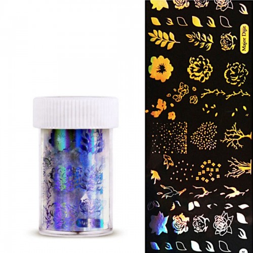 Foil transparent irisé arbres et fleurs