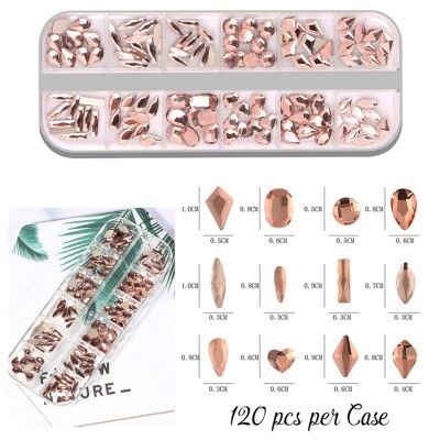 Boîte de diamants à facettes formes mix or rose
