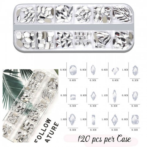 Box Silber-Mischformen facettierte Diamanten