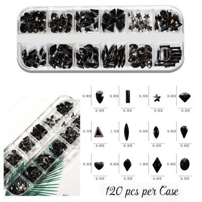 Boîte de diamants à facettes formes mix noir