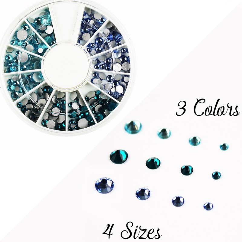 Diamants à facette mix bleu de différentes tailles