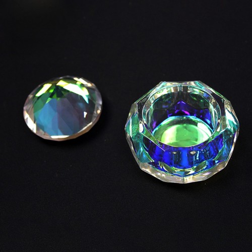 Godet en Cristal irisé avec Couvercle