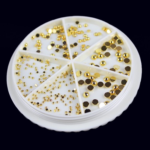 Deko Halb Perlen Gold