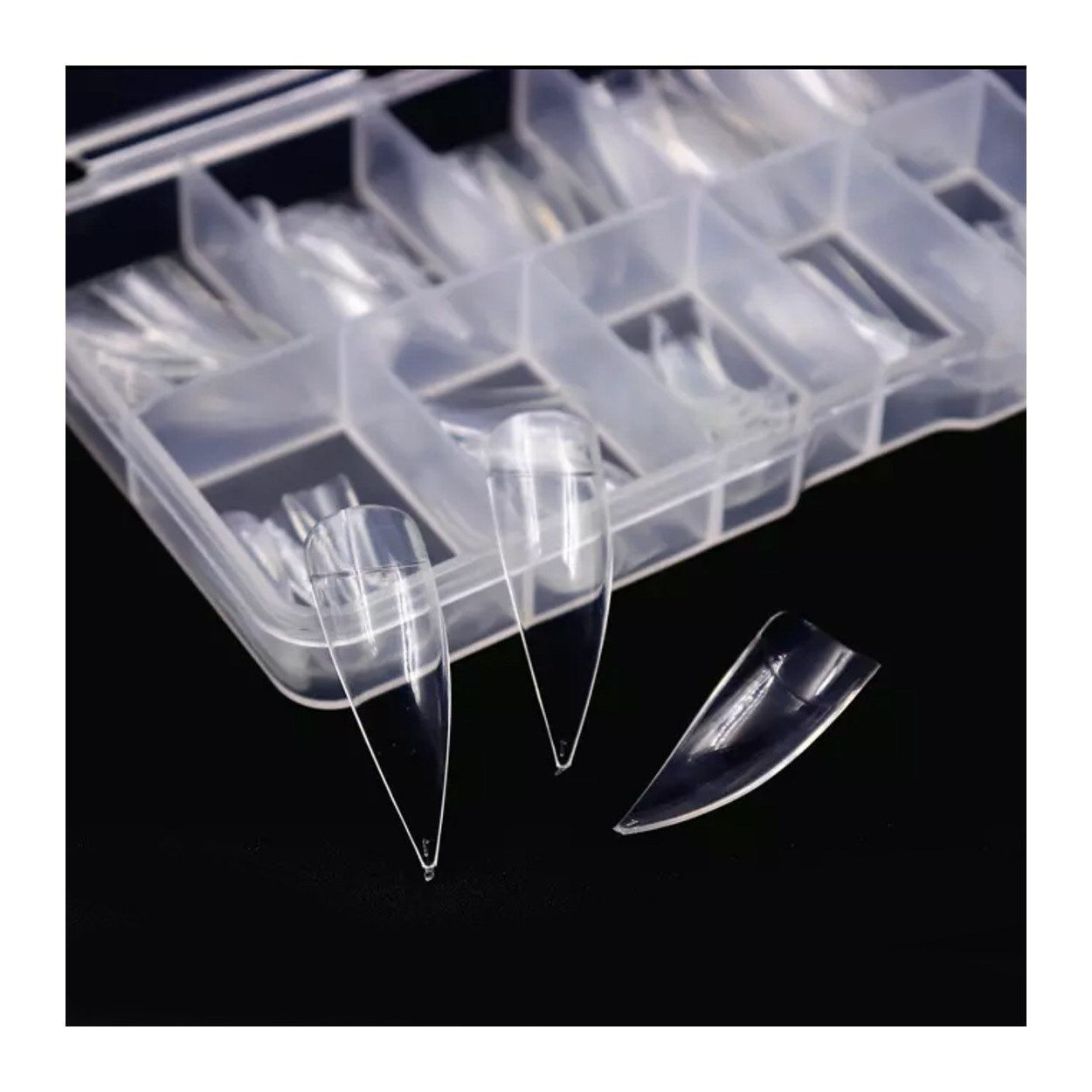 100x Tips Stiletto Transparents griffe