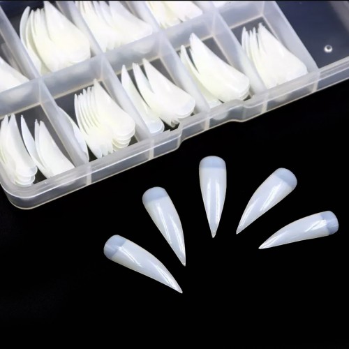 100x Tips Stiletto Naturels griffe