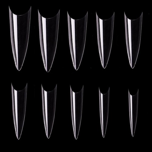 100x Tips Stiletto Durchsichtig