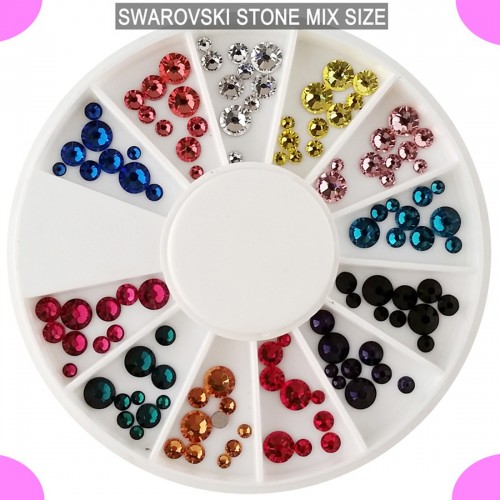 Diamants Swarovski à facette colorés de différentes tailles